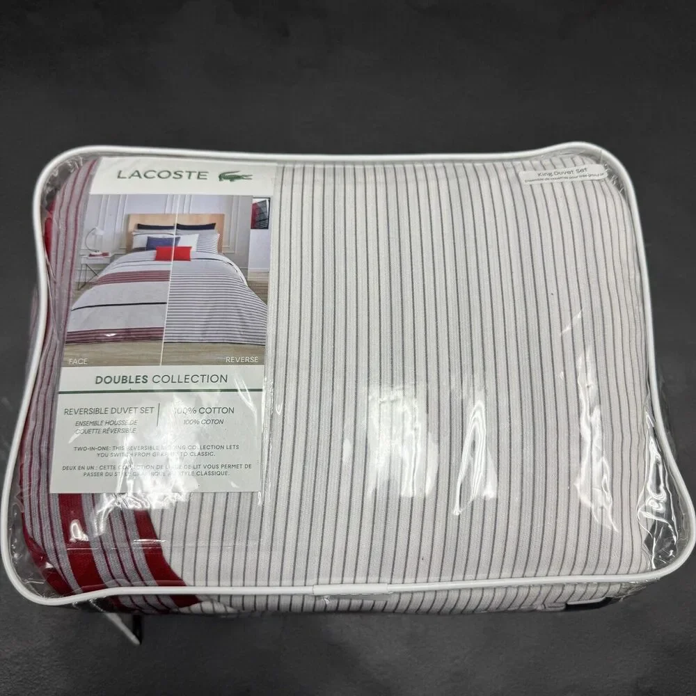 Lacoste Home King 3PC Milady Reversible Duvet Cover And Shams Set